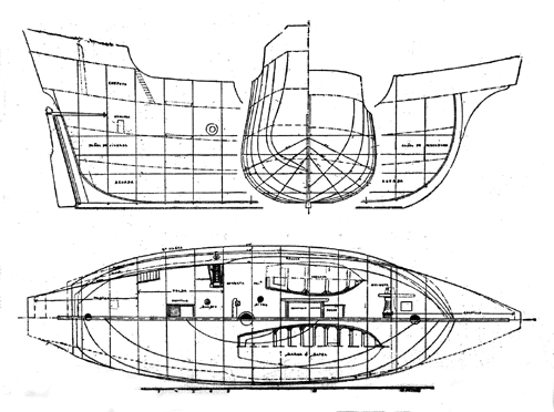 Lines of the Santa Maria.