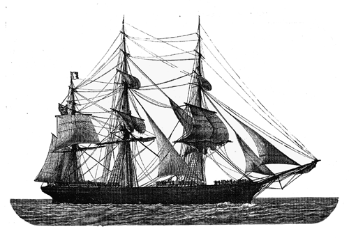 The Ocean Herald. American clipper. 1855.