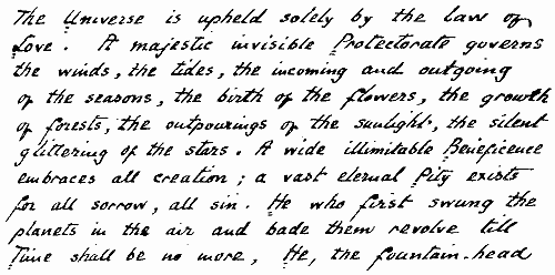 FACSIMILE OF MARIE CORELLI'S MS. AS PREPARED FOR THE PRESS  A page of the "Romance of Two Worlds"