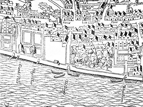 THE TEMPLE From Ralph Agas's Map of London, about 1561