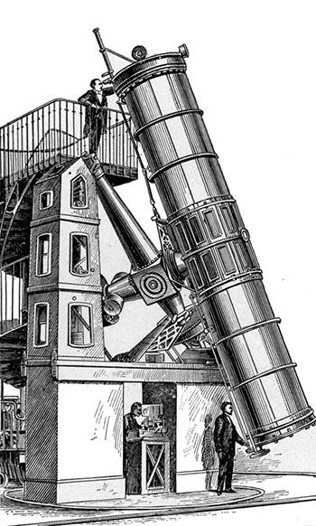 Fig. 43.—The reflecting telescope of the Paris Observatory.