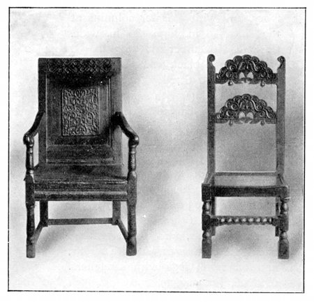 JACOBEAN OAK CHAIRS.