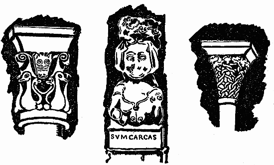 Two Capitals of Pillars in St. Nazaire de Carcassonne; and the Rude Stone Carving of Carcas