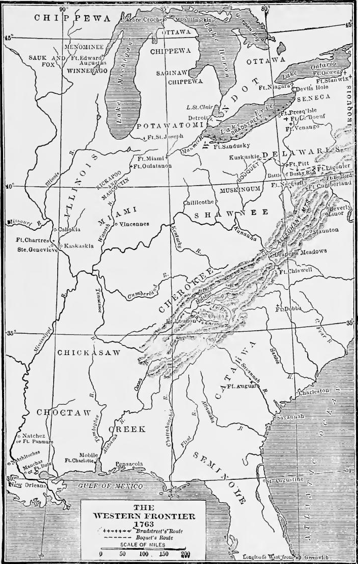 The Western English Frontier (From Thwaites, France in America, opposite p. 256 [Harpers]