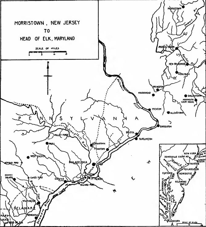 Northern New Jersey, New York and Its Environs during the Revolution (Based on map in G.O. Trevelyan, The American Revolution, Part II, Vol. I, at end).