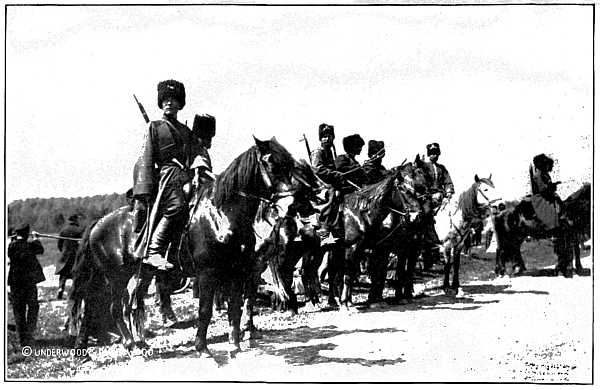 RUSSIAN COSSACKS ON THE GERMAN FRONTIER