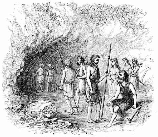 Fig. 83.  Britons taking refuge in the Cave.