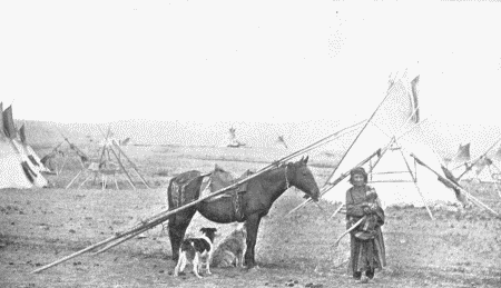 AN INDIAN ENCAMPMENT, WYOMING.