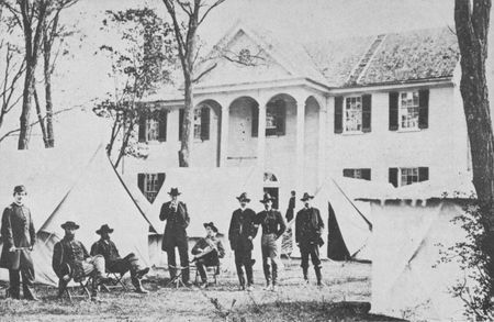 Private residences like the Wallach House at Culpeper, Virginia, provided generals on both sides with comfortable quarters in the field. Staff officers were usually tented on the lawns.