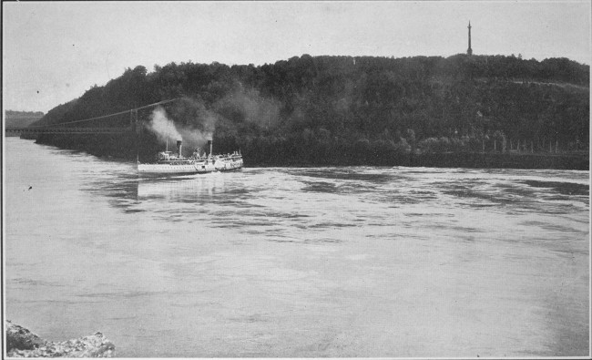 Niagara Navigation Co. Steamer "spinning" in the Rapids below Queenston Heights. Page 105