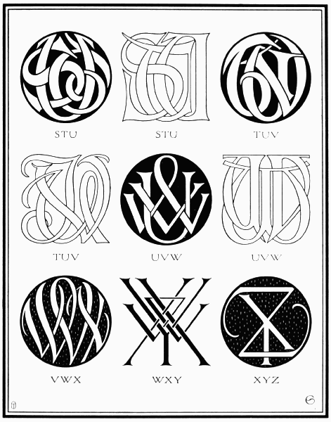 PLATE CXVI—THREE-LETTER CIPHERS AND MONOGRAM