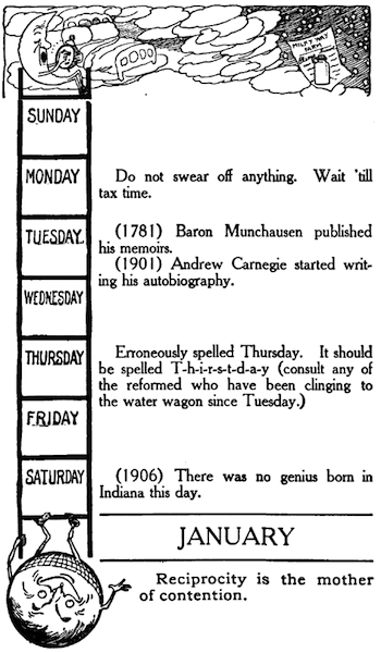 sample calendar page