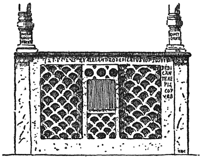 Confessio in het Oratorium van de Catacombe van S. Alessandro, Rome.