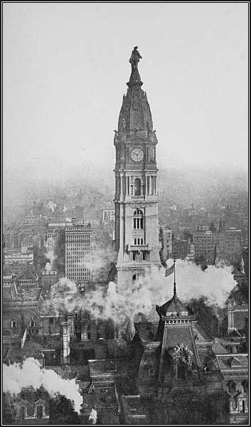 Where William Penn looks down upon the town he loved so well