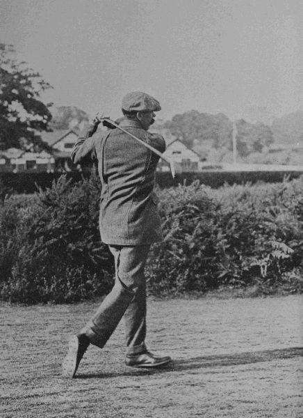 PLATE IX.  JAMES BRAID  Here, in spite of what Braid says, it will be seen that his weight at the finish goes almost entirely on to the left foot.