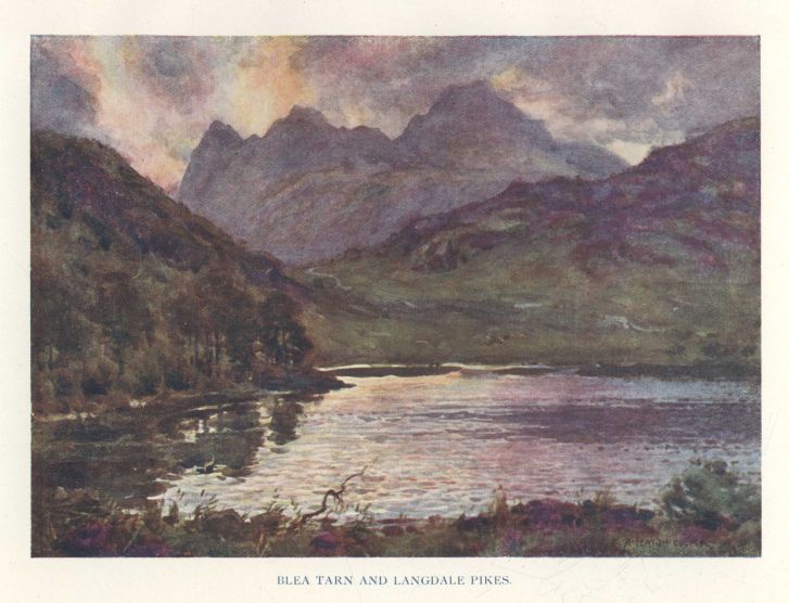 BLEA TARN AND LANGDALE PIKES.