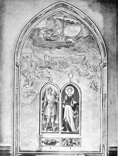 S. MINIATO — CHIESA DI S. DOMENICO — TAVOLE DI ROSSELLO DI JACOPO FRANCHI E AFFRESCO DEL XV SECOLO. (Fot. I. I. d'Arti Grafiche).