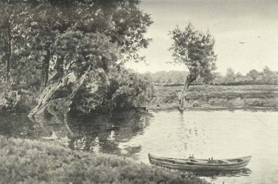 The Ouse at Houghton Mill, Hunts.  (From a Water Colour by Fraser at ‘The Pines.’)