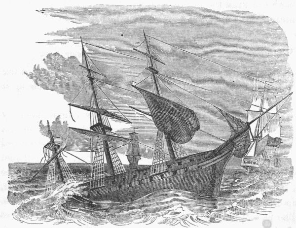 Sinking of the Bon Homme Richard.