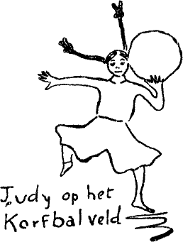 Judy op het Korfbalveld