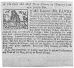 An early Fawkes advertisement, clipped from a London paper of 1725. From the Harry Houdini Collection.