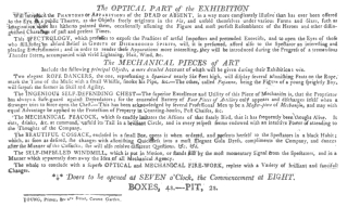 A de Philipsthal programme of 1803 before the writing and drawing figure came under his control. From the Harry Houdini Collection.