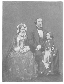 John Henry Anderson, wife and son, from a rare photograph taken in 1847 or 1848. Said to be an especially good likeness of Mrs. Anderson and the only one extant. Photograph loaned by Mrs. Leona A. Anderson, daughter-in-law of the “Wizard of the North."