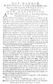 Clipping from the London Post, December 1st, 1784, in which Pinetti featured second sight. From the Harry Houdini Collection.