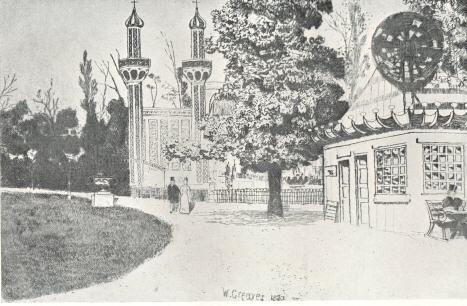 The Firework Gallery, Cremorne.  From an etching by W. Greaves, 1870