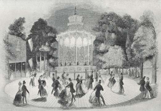 The Dancing-Platform, Cremorne, 1847.  From the Pictorial Times, June, 1847