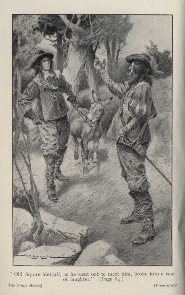 "Old Squire Metcalf, as he went out to meet him, broke into a roar of laughter."  (Page 84.)