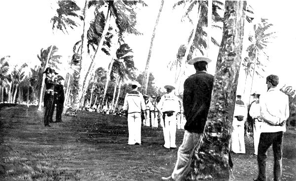 HOISTING THE UNION JACK OVER SAVAGE ISLAND