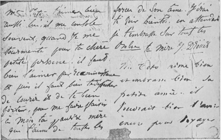 AUTOGRAPH LETTER FROM JULIETTE DROUET TO HER DAUGHTER CLAIRE (continued).