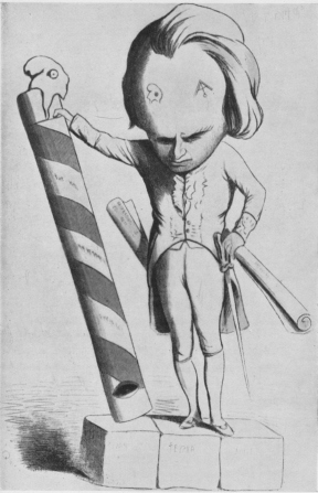 VICTOR HUGO, RÉPUBLICAIN.  Political caricature, 1848.