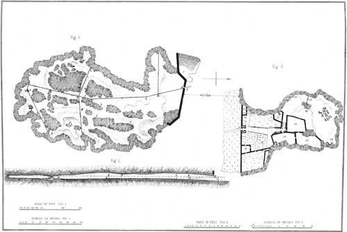 Illustration: Plans and Section of the Royal Caverns, and of the   Grotto of Jeremiah