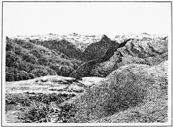 THE MOUNTAINS OF DIZ AND TAL, FROM THE PASS ABOVE QUDSHANIS  Looking across the Zab Gorge, which at this point is about 3,000 feet deep