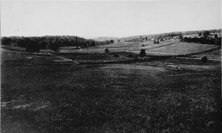 SITE OF FORT NECESSITY  FROM PAINTING BY PAUL WEBER, 1854