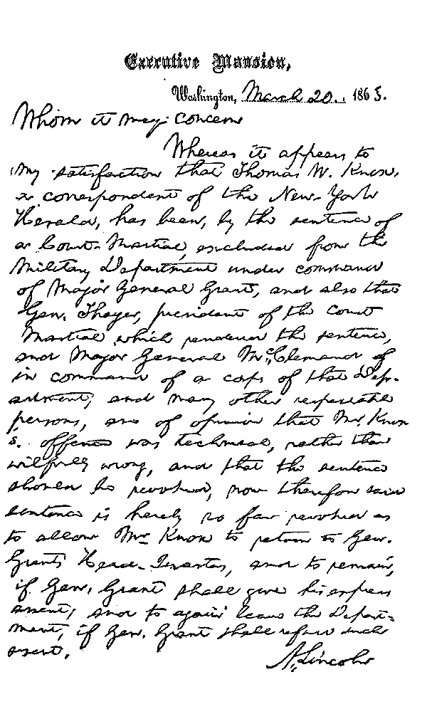 Lincoln Letter