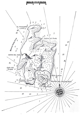 MAPA DE LA ISLA DEL TESORO  TRAZADO POR EL CAPITÁN FLINT.