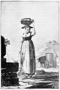 A FEMALE PEASANT FROM THE NEIGHBOURHOOD OF CALDAS DA RAINHA.  (From Kinsey’s “Portugal Illustrated,” 1829.)