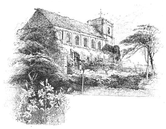 NORTH-EAST VIEW OF WALTHAM ABBEY CHURCH, ESSEX