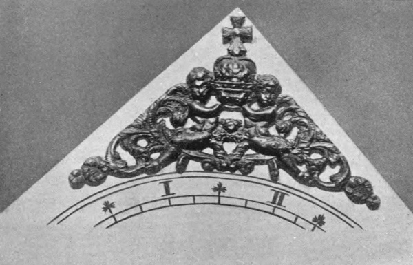 Brass Spandrel of Dial of Clock.