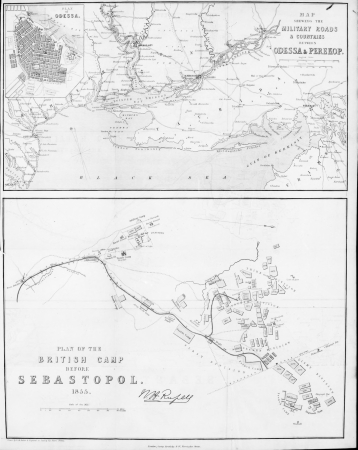 PLAN of ODESSA.  MAP SHEWING THE MILITARY ROADS & COUNTRIES BETWEEN ODESSA & PEREKOP.