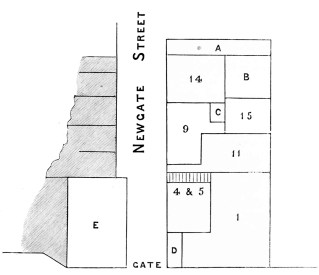 Newgate (1700). Ground Floor. Newgate Street