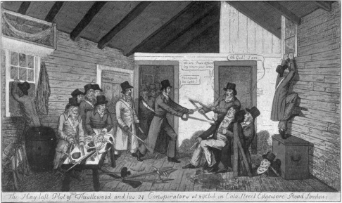 CAPTURE OF THE CATO STREET CONSPIRATORS.  (From a Contemporary Print.)