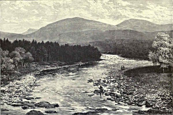 VIEW FROM THE OLD BRIDGE, INVERCAULD, BRAEMAR.