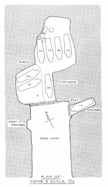 Image not available: Dêr el Bahari Valley  PLAN OF TOMB 5 SCALE 1/75 