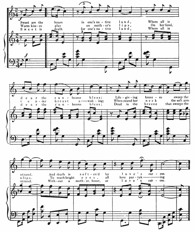 Musical score with lyrics.