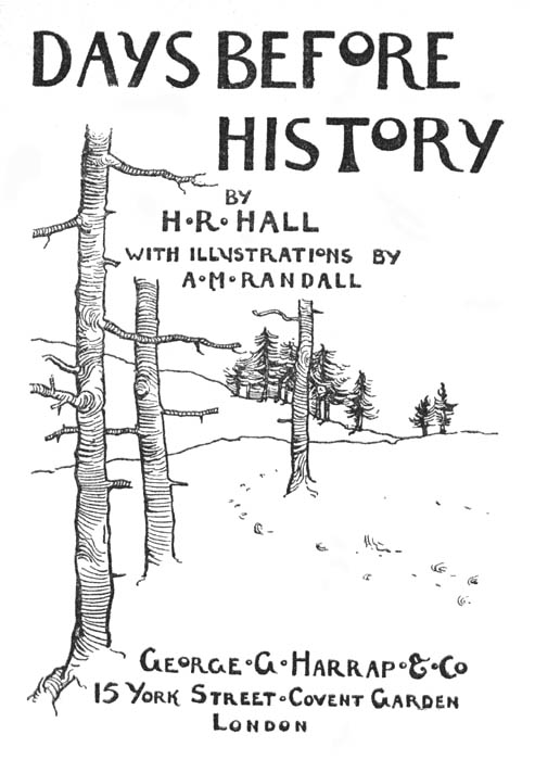 title page, trees and footprints in snow
