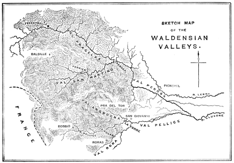 Image not available: SKETCH MAP OF THE WALDENSIAN VALLEYS.